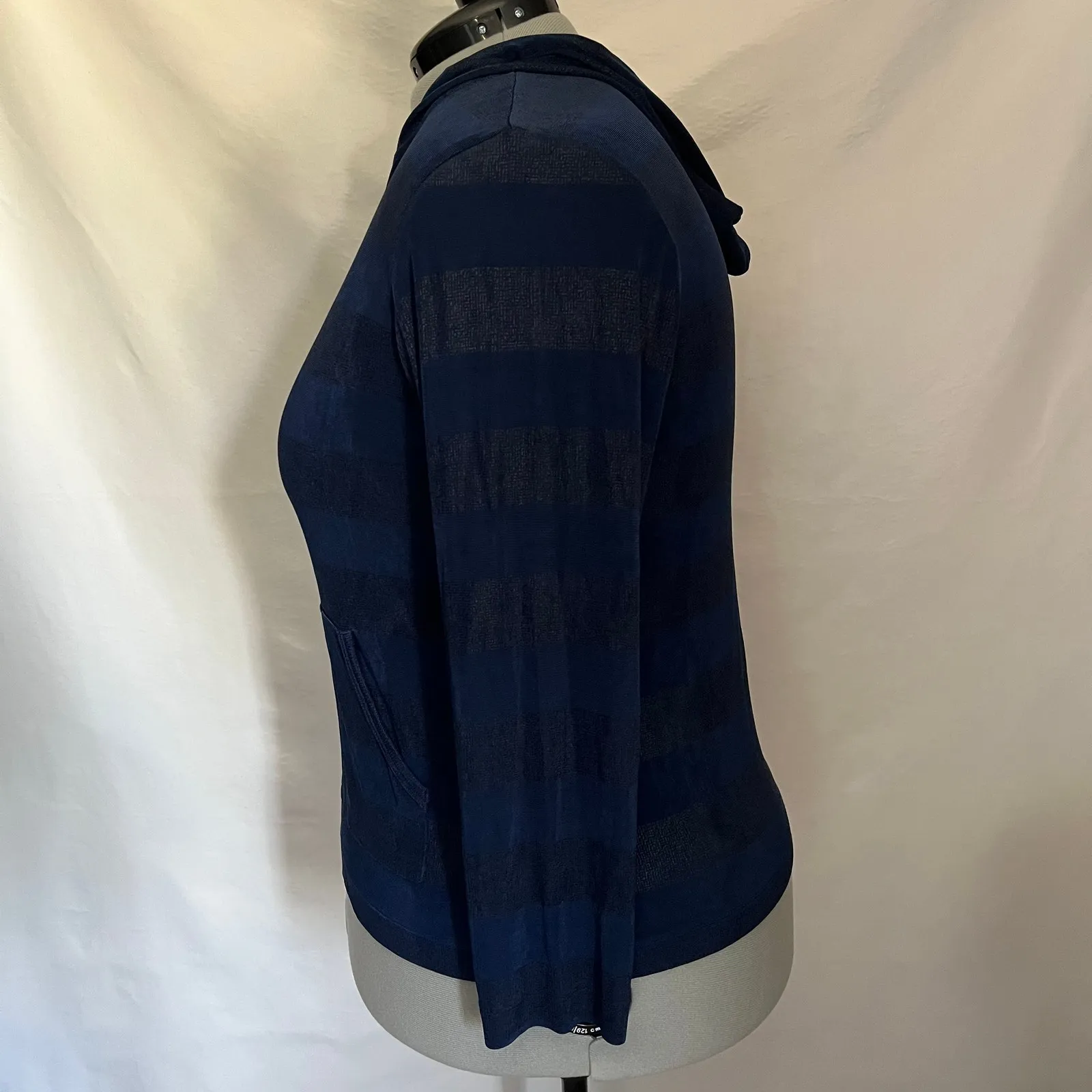 Chicos Travelers Hooded Jersey Womens Top Sz 16 Resort Capsule Packable Lounge Blue - Image 5