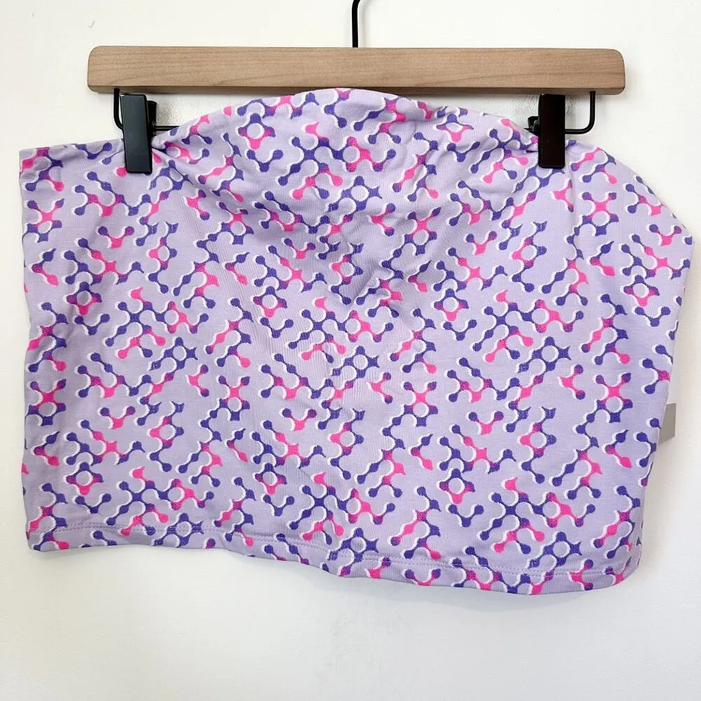 NWT BP Nordstrom Strapless Purple Pink Geo-Print Tube Top - Size: 1X - Image 5