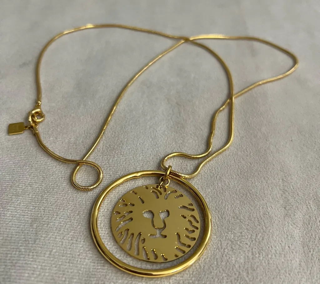 ✨ Anne Klein Gold-Tone Lion Medallion Pendant Necklace ✨ - Image 1