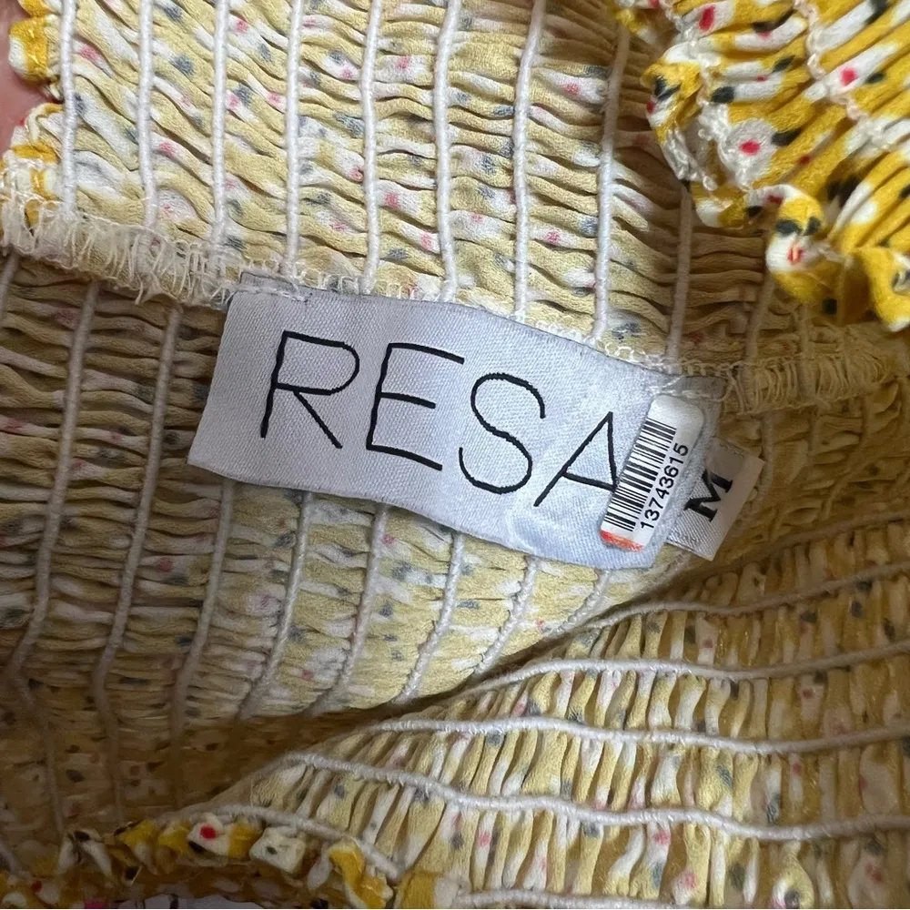 RESA Ashley Midi in Honeysuckle revolve smocked dress Sz M Yellow Size M - Image 9