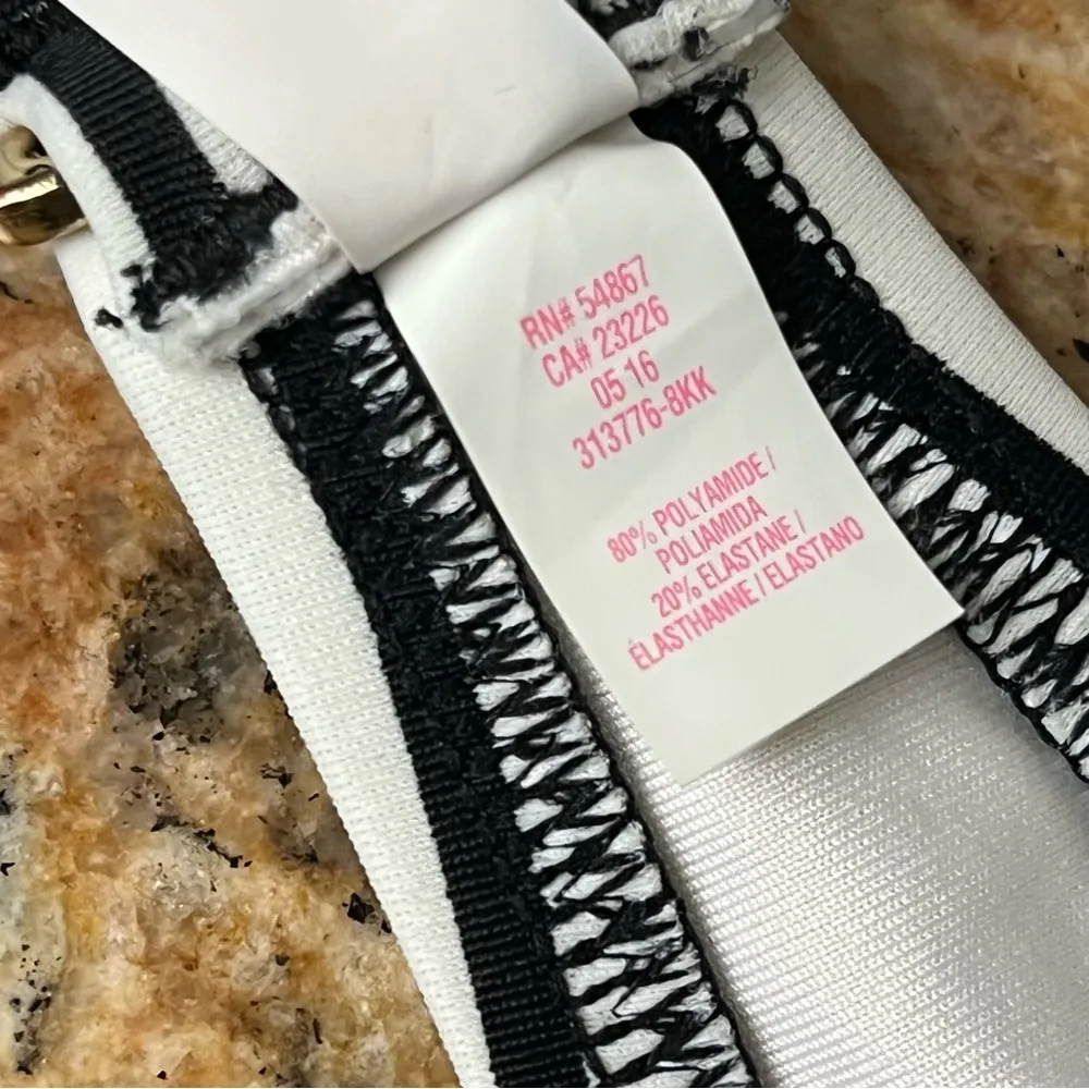 Victoria Secret Black & White Striped Ruched Halter Crop Top XL - Image 5