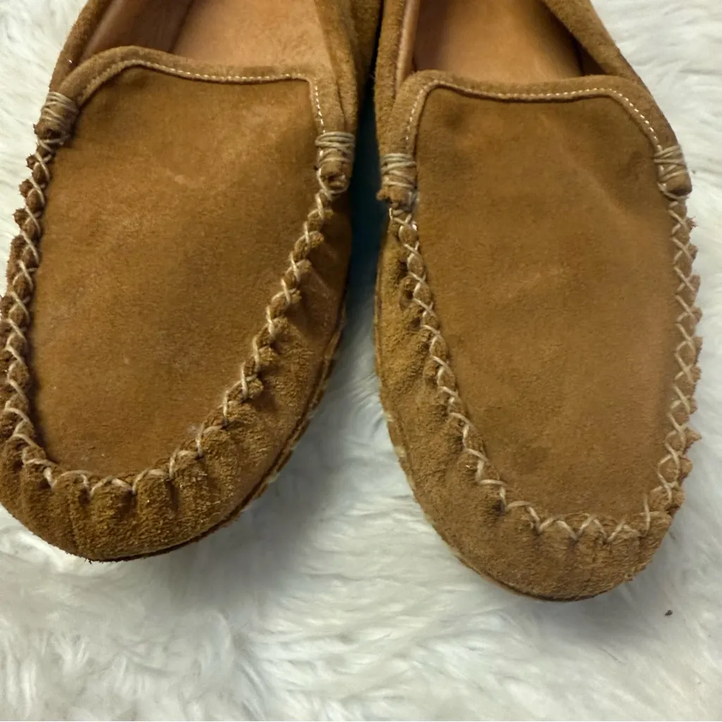 L.L.Bean Wicked Good Venetian Shearling Slippers Women’s 11 Brown Suede Tan - Image 6