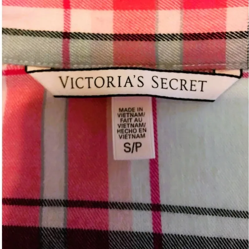 VICTORIA'S SECRET Pink & Black Plaid Night Shirt Nightgown Pajamas Womens SMALL. - Image 4