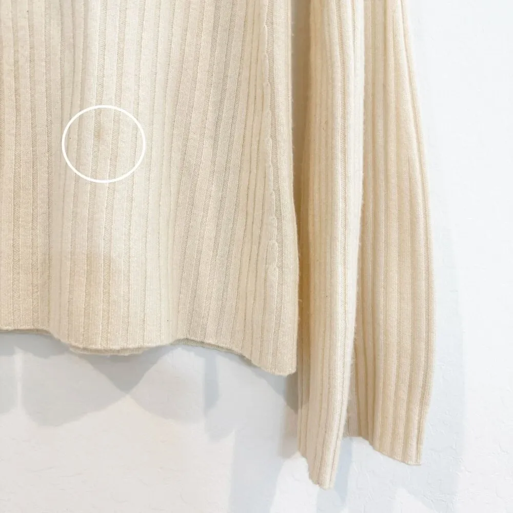 Vince Cashmere Flared Bell Sleeve Ribbed Knit Cutout Sweater in Cream Size XS‎ - Image 6