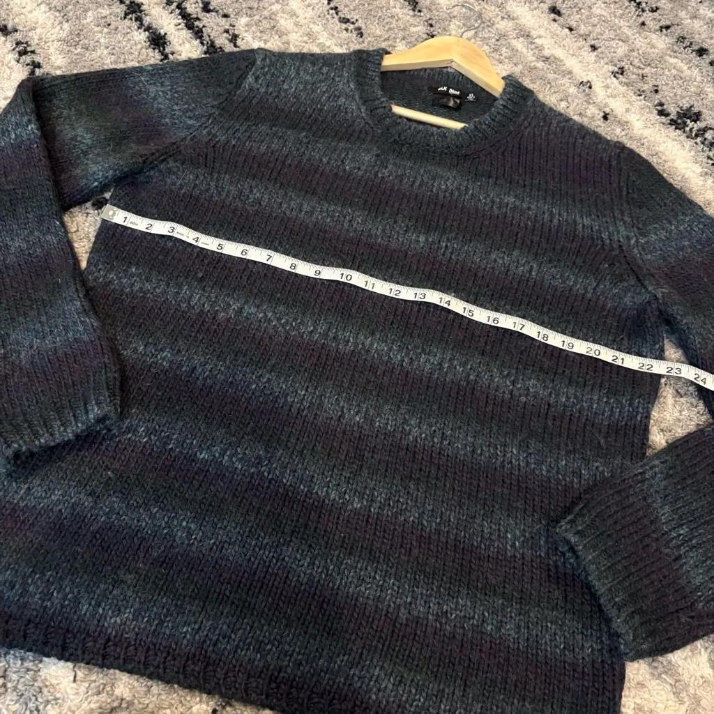 BLK DNM Women’s Italian Wool Blend Sweater Size XL Blue Purple Striped - Image 6