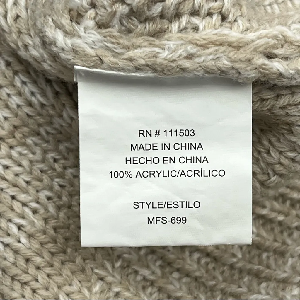 Snails & Cinnamon Heathered Tan Sweater Womens Size Large Cable Knit *TINY FLAW - Image 3