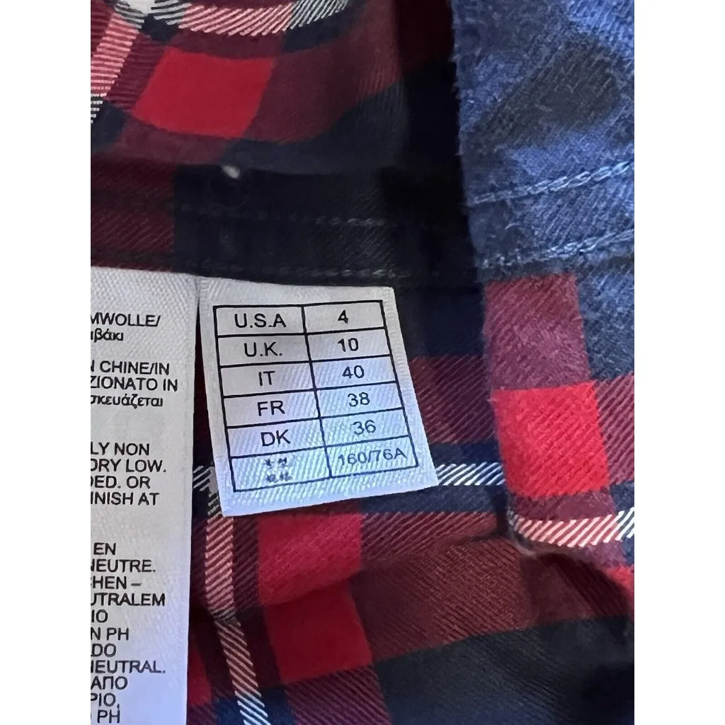 Brooks Brothers Red Fleece Button-down Shirt Women's Size 4 Red Plaid Ruffle - Image 14