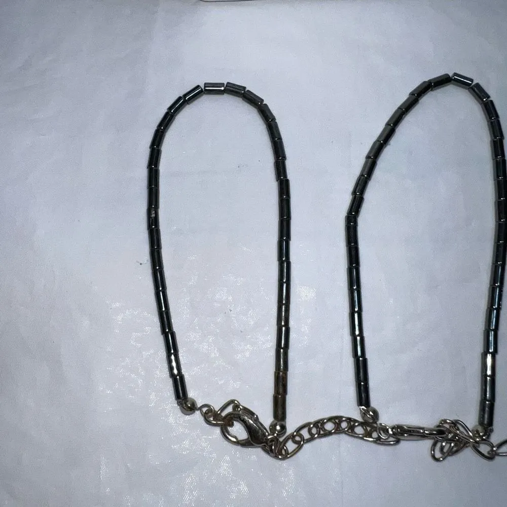 Set of Five Hematite Bead‎ Bracelets Gray - Image 2