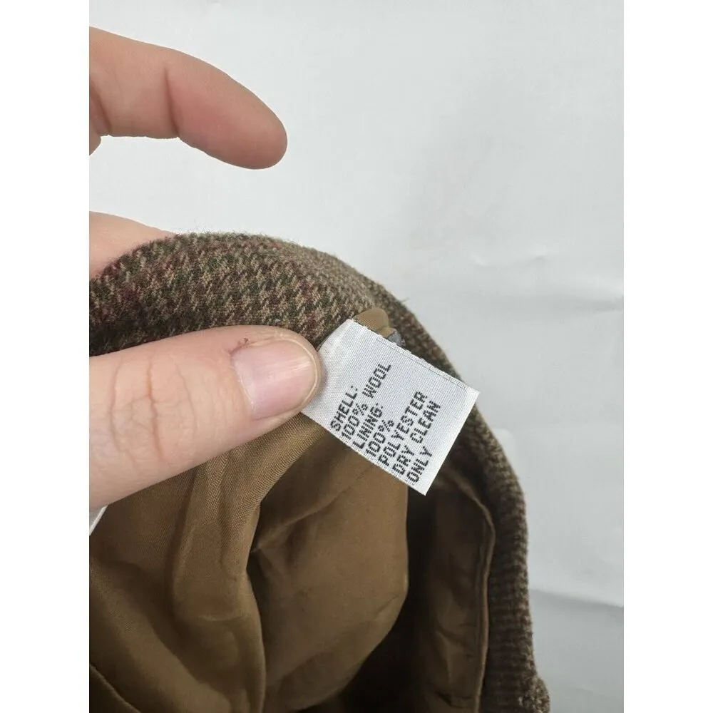 Talbots 100% Wool‎ Houndstooth Pant Women 10 Brown Vintage Cropped Academia - Image 4