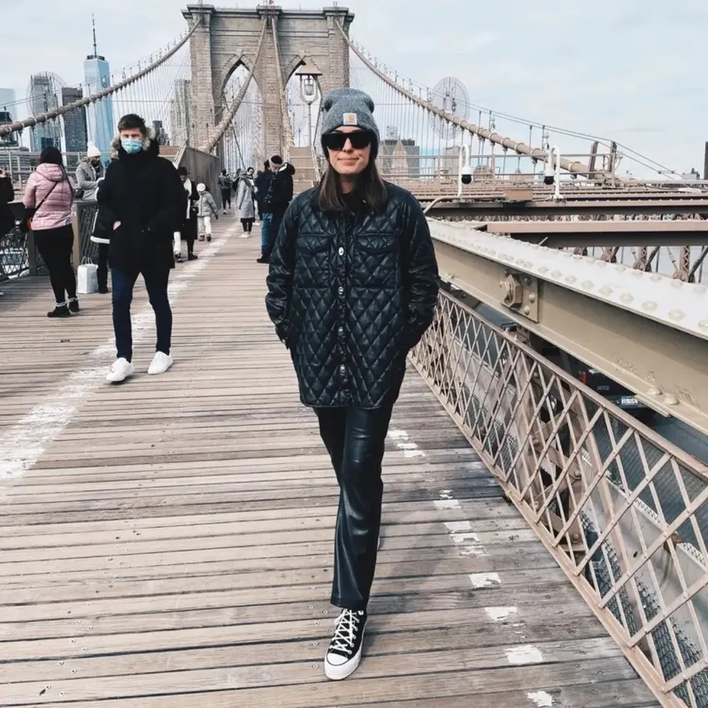 Seven For All Mankind‎ Faux Leather Joggers in Black Sz S - Image 2