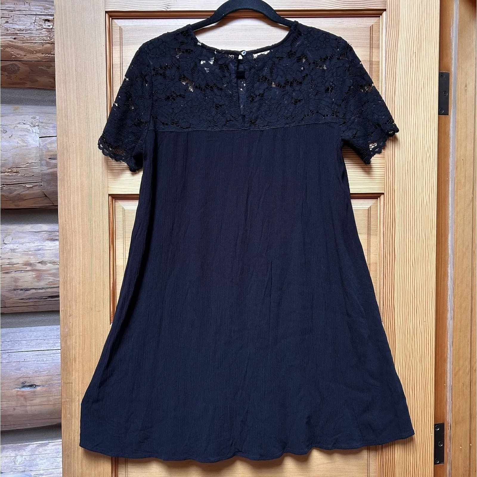 H&M Women's Black Lace Baby Doll Dress Size 8 Flowy Witchcore Whimsygoth Gothic - Image 3