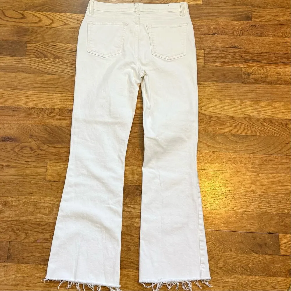 All Saints Women’s 27 Zoe Cropped Bootcut Jeans Frayed Raw Hemline Zipper - Image 6