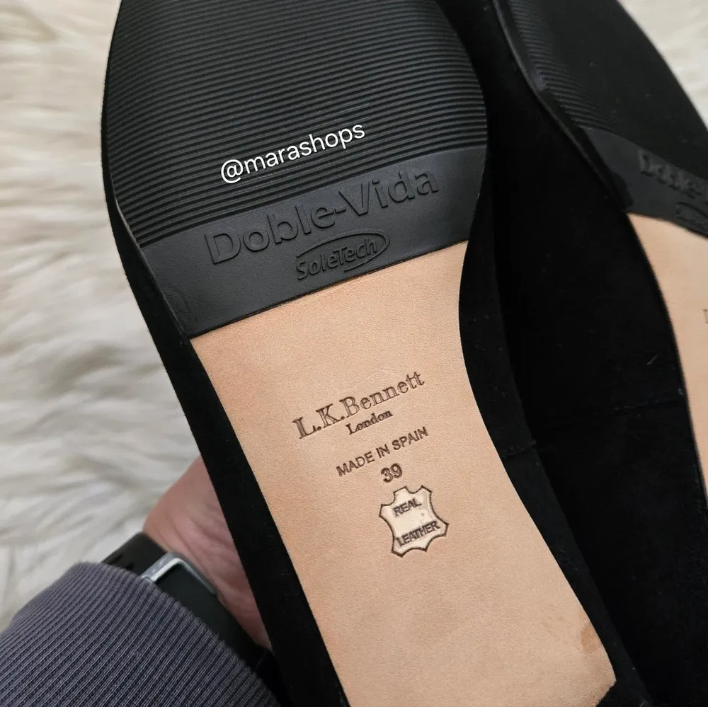 L.K. Bennett Constance Suede Ballet Black - Image 7