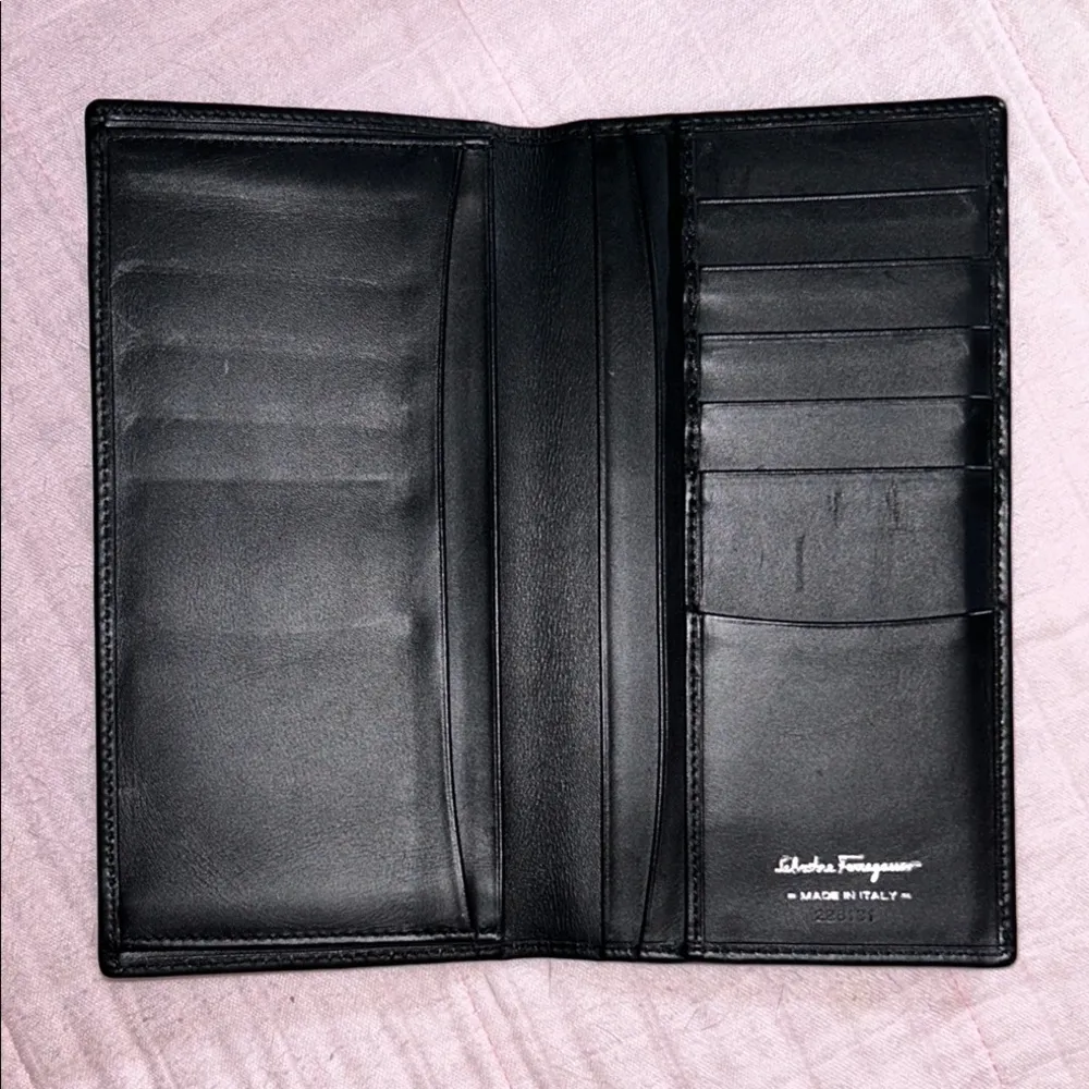 Salvatore Ferragamo Black Leather Long Wallet - Image 6
