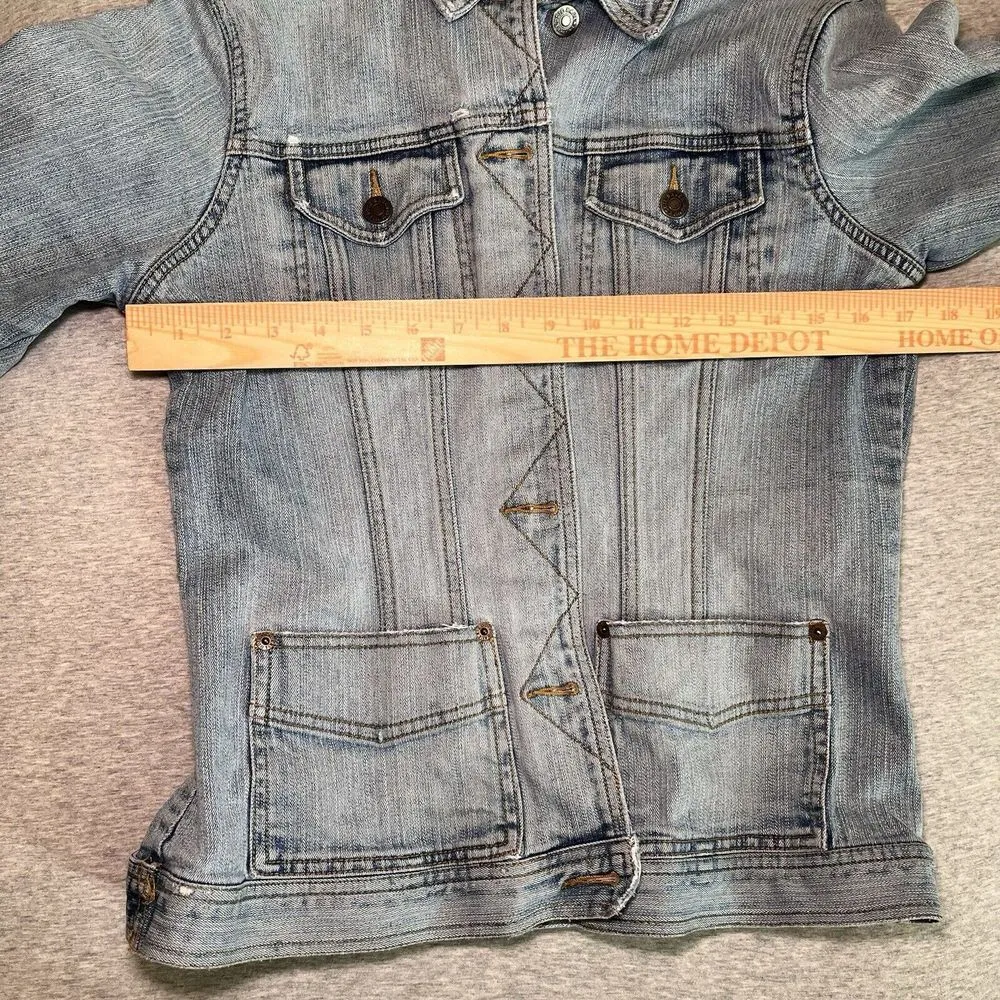 Vintage Eddie Bauer 20 Metal Button Blue Denim Jean Jacket Women Medium Top Auth - Image 12