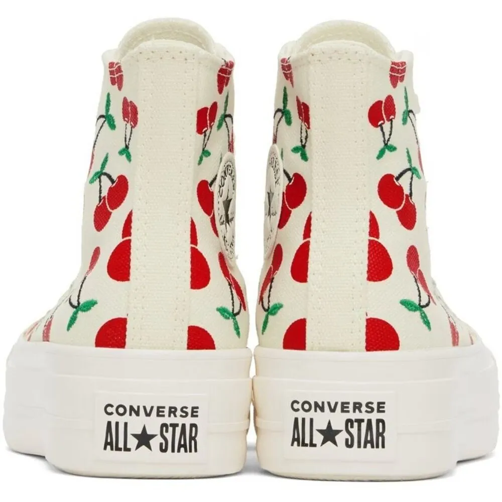 CONVERSE Off-White Chuck Taylor Lift Platform Cherries High Top Sneakers 7.5 - Image 2