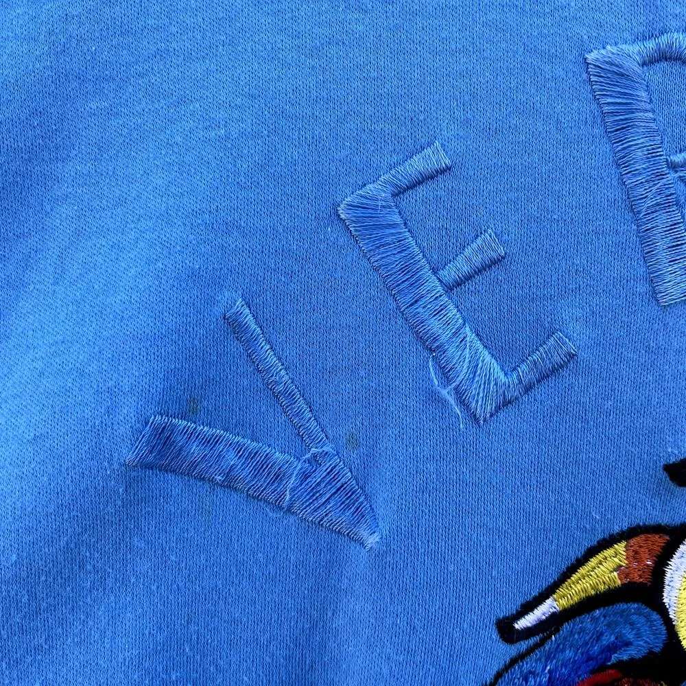 Vintage Versace Jeans Couture Embroidered Medusa Tunic Tee Blue XS - Image 5