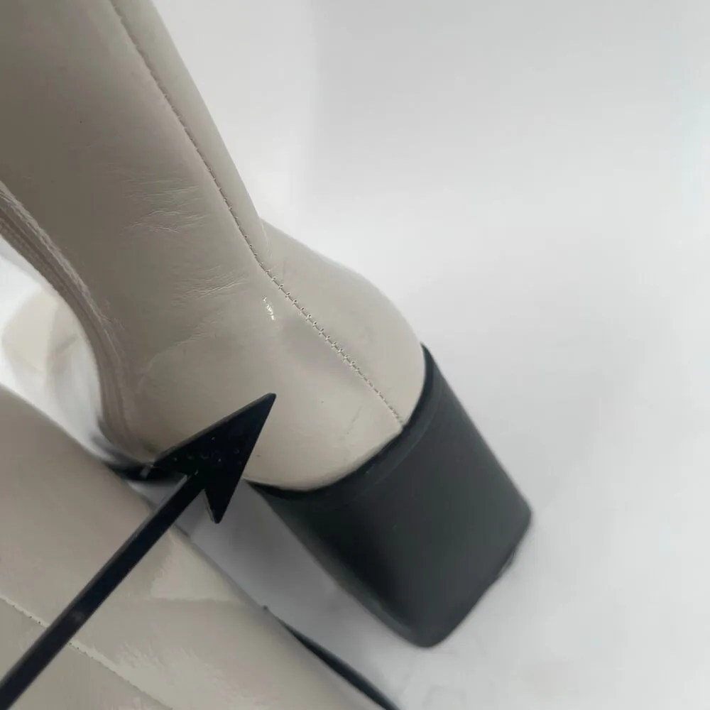 Princess Polly Boots SZ 8 Kia Kiaya Ankle Cream *FLAWS* Bootie Zipper Heel NWOT - Image 4