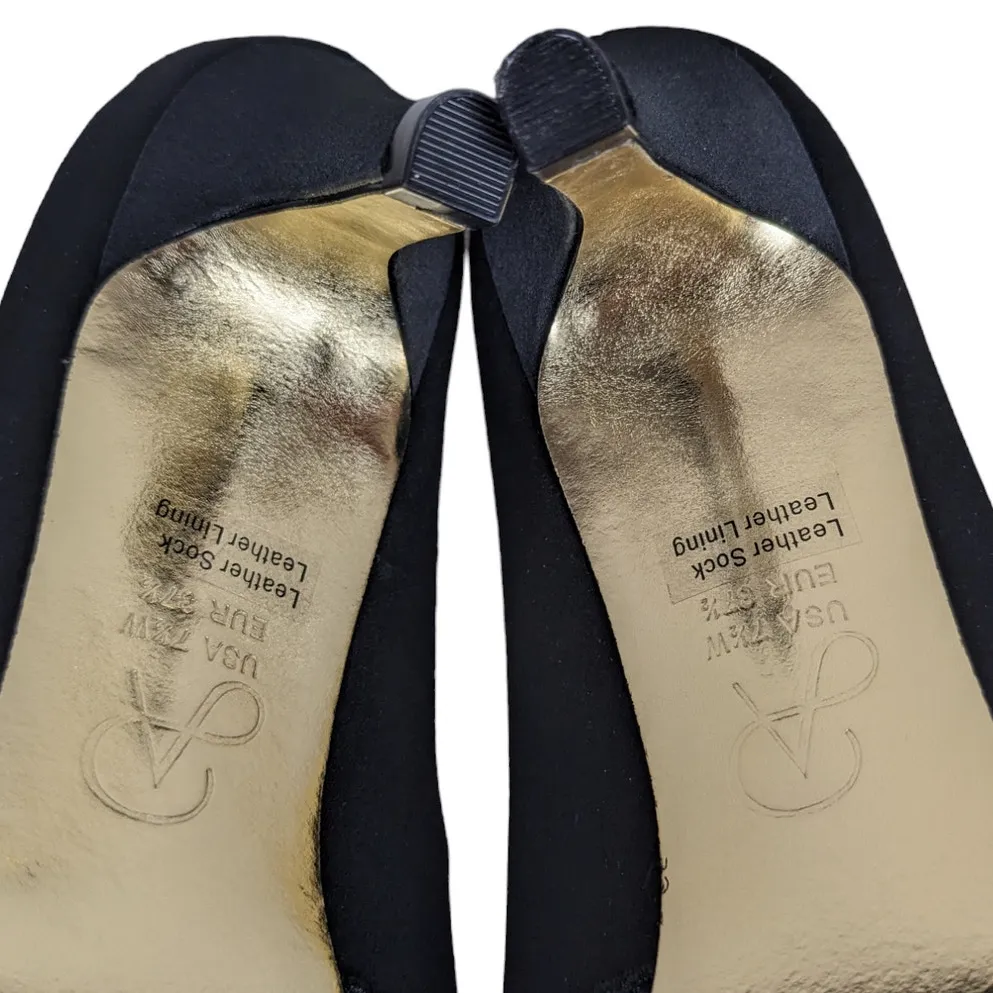 Adrianna Papell Jude Satin & Lace Peep Toe Mid-Heel Pumps 7.5W NEW - Image 8