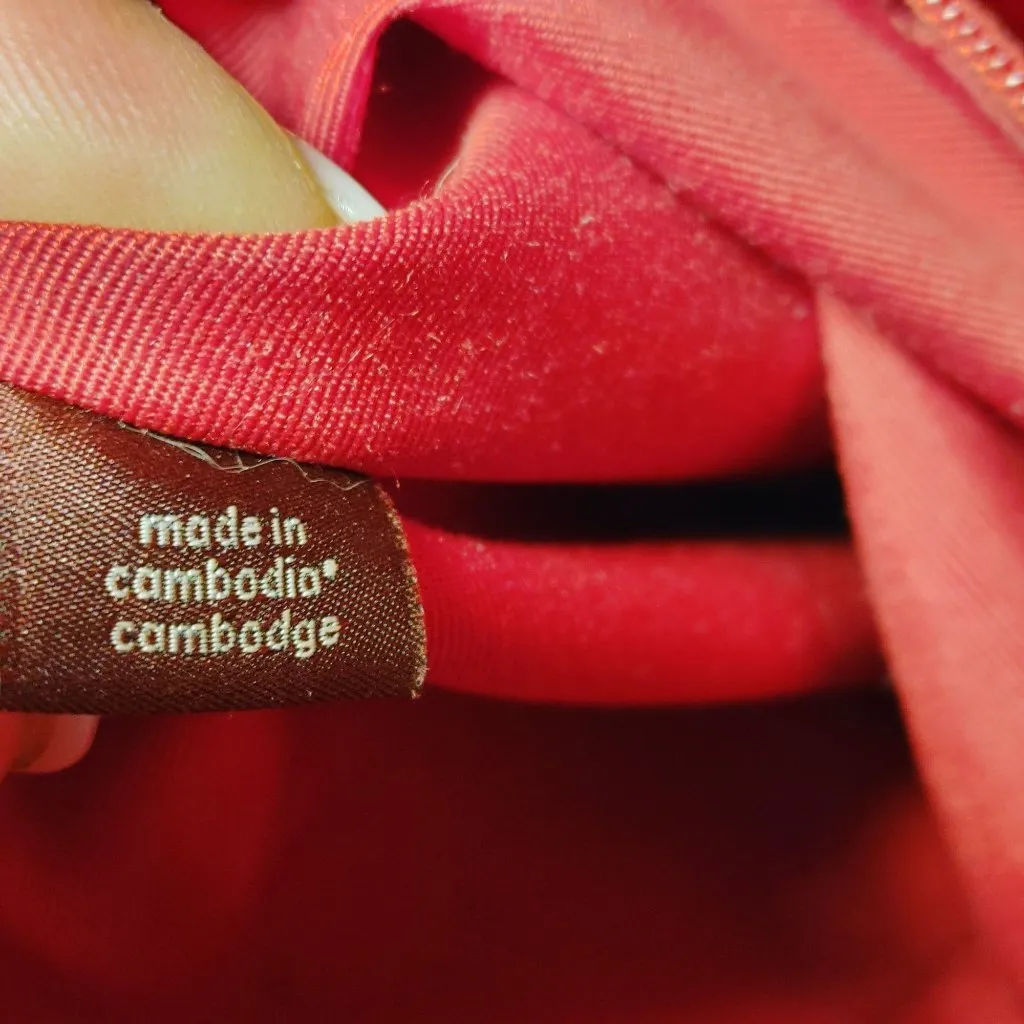 Coach Ava Tote Signature Canvas Brown Red Tote Bag Gold Tone Hardware Zip Dual - Image 5