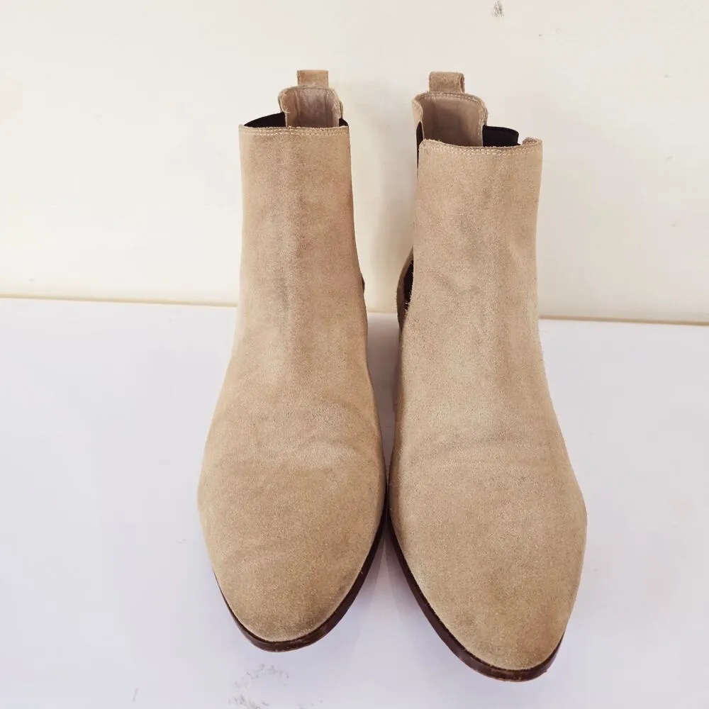 J. Crew Pull on Chelsea Boots in Desert Sand Suede Tan Women's Size 11 - Image 4