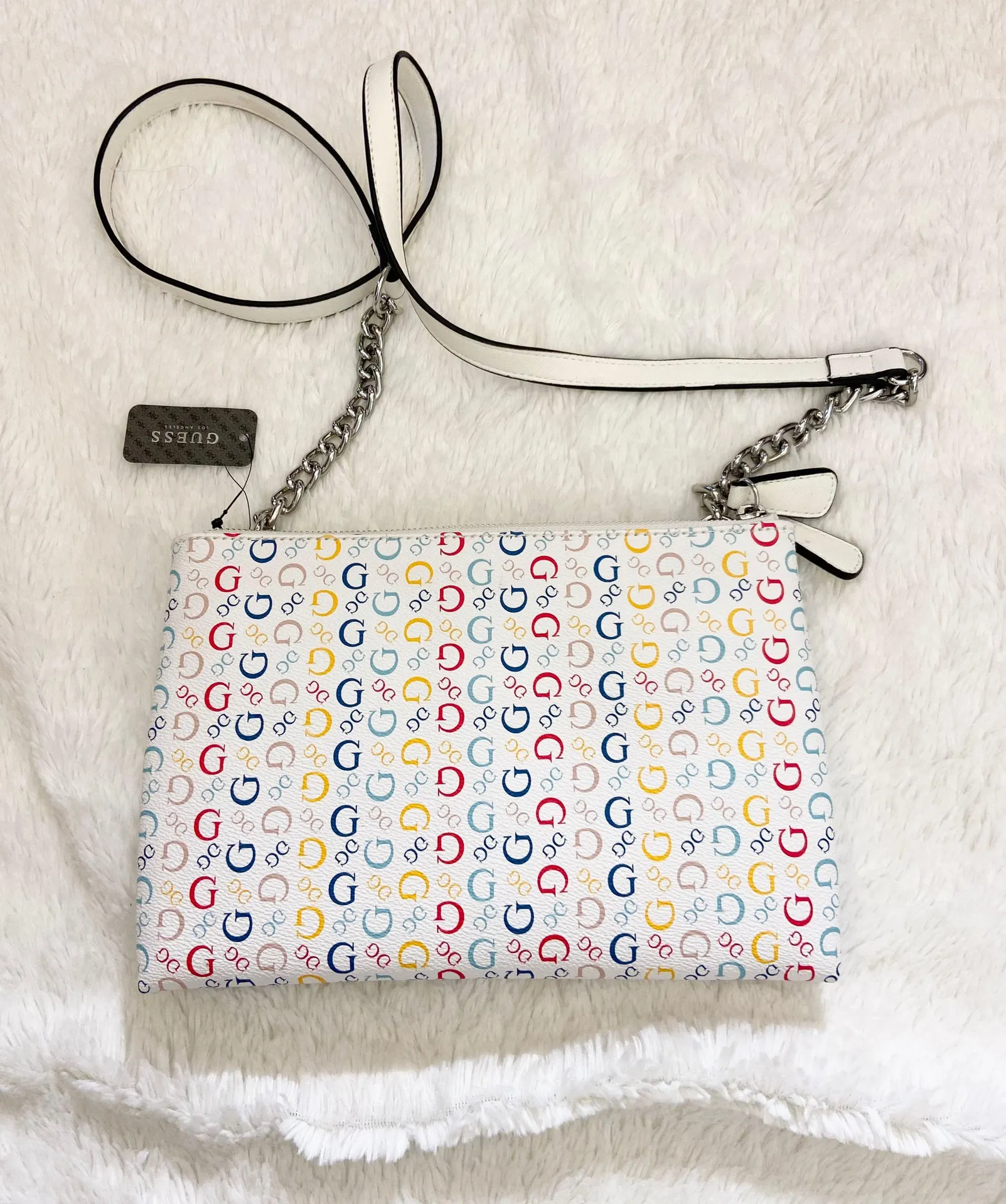 NWT  campos mini white multicolor logo crossbody - Image 3