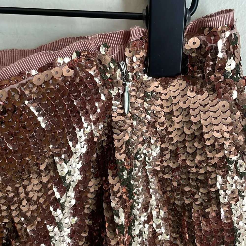 J. Crew Rose Gold Sequin Skirt - Image 8