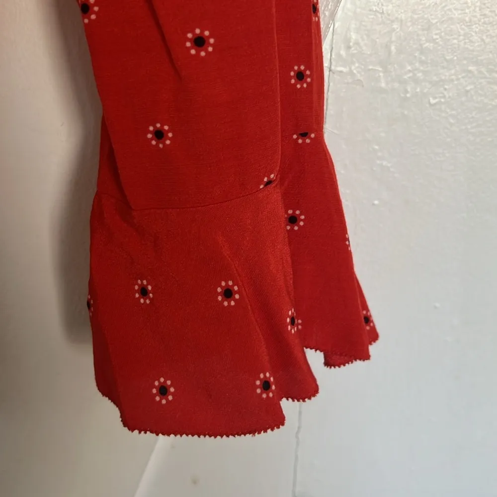 ASTR THE LABEL Red Floral Dot-Print Wrap Top - Image 7