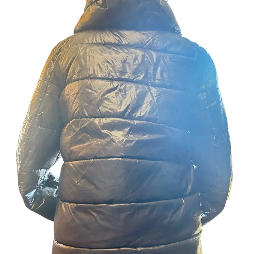 Women’s guess black hooded puffer jacket - Image 12