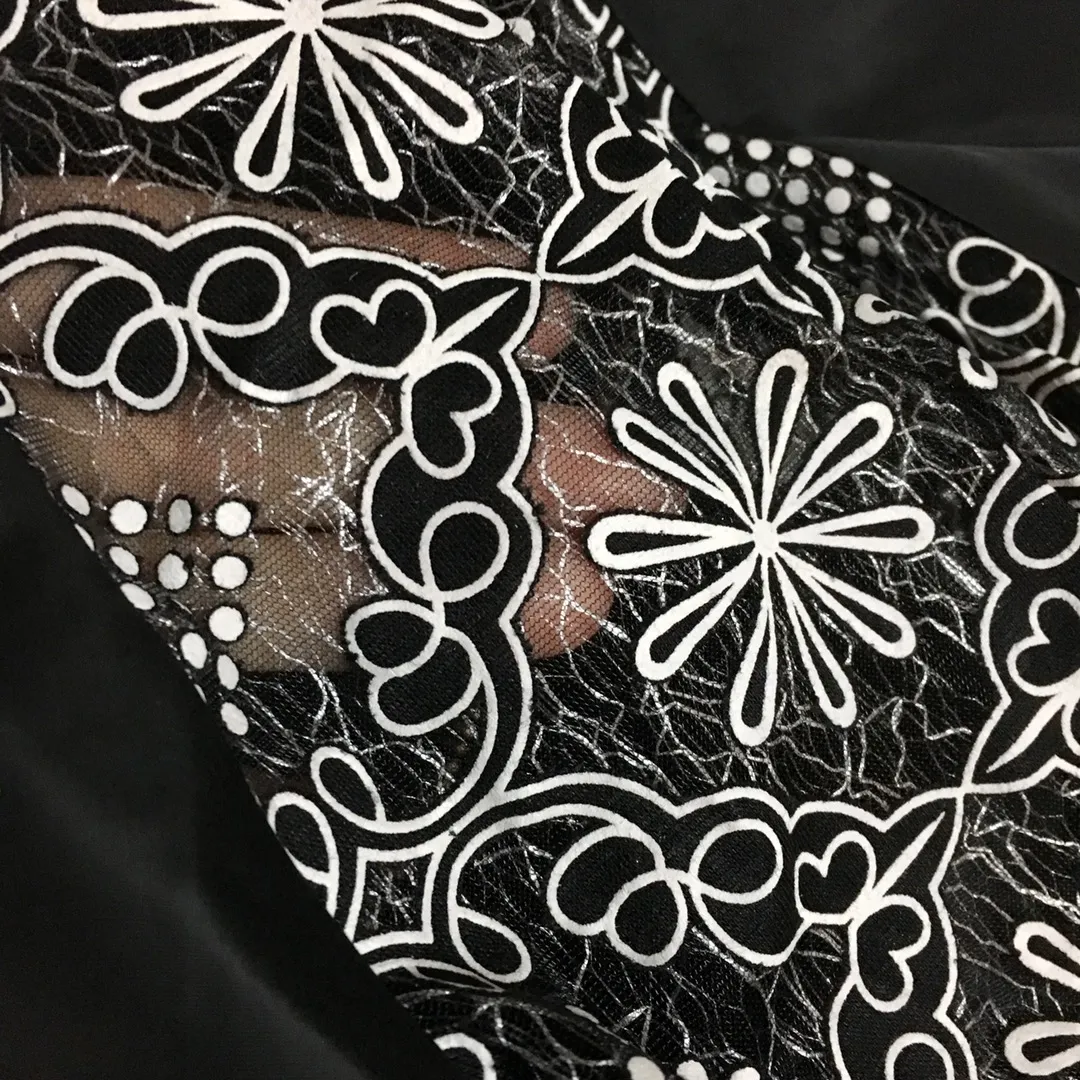 Sheer Shoulder Bomber Black Jacket Size M - Image 5