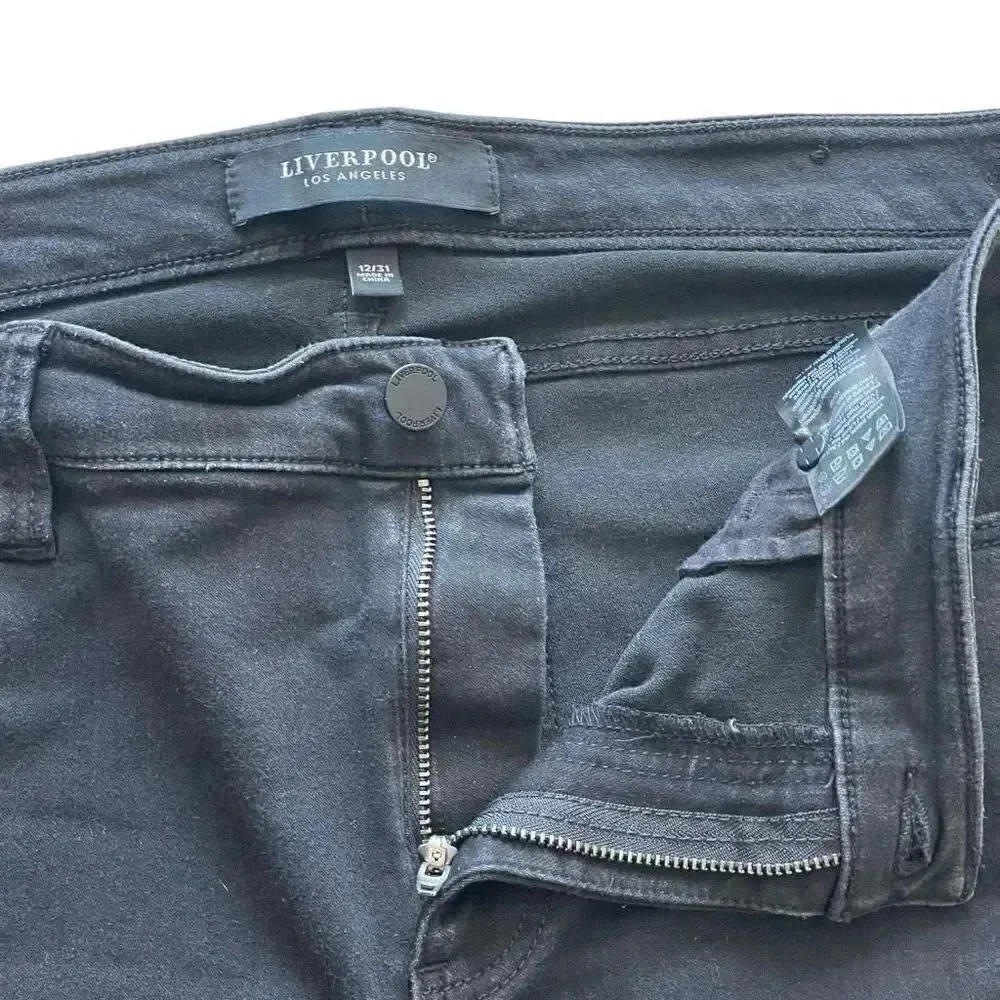 Liverpool  Black  High Rise Skinny Pockets Zippers Women’s Jeans SZ 12 - Image 4