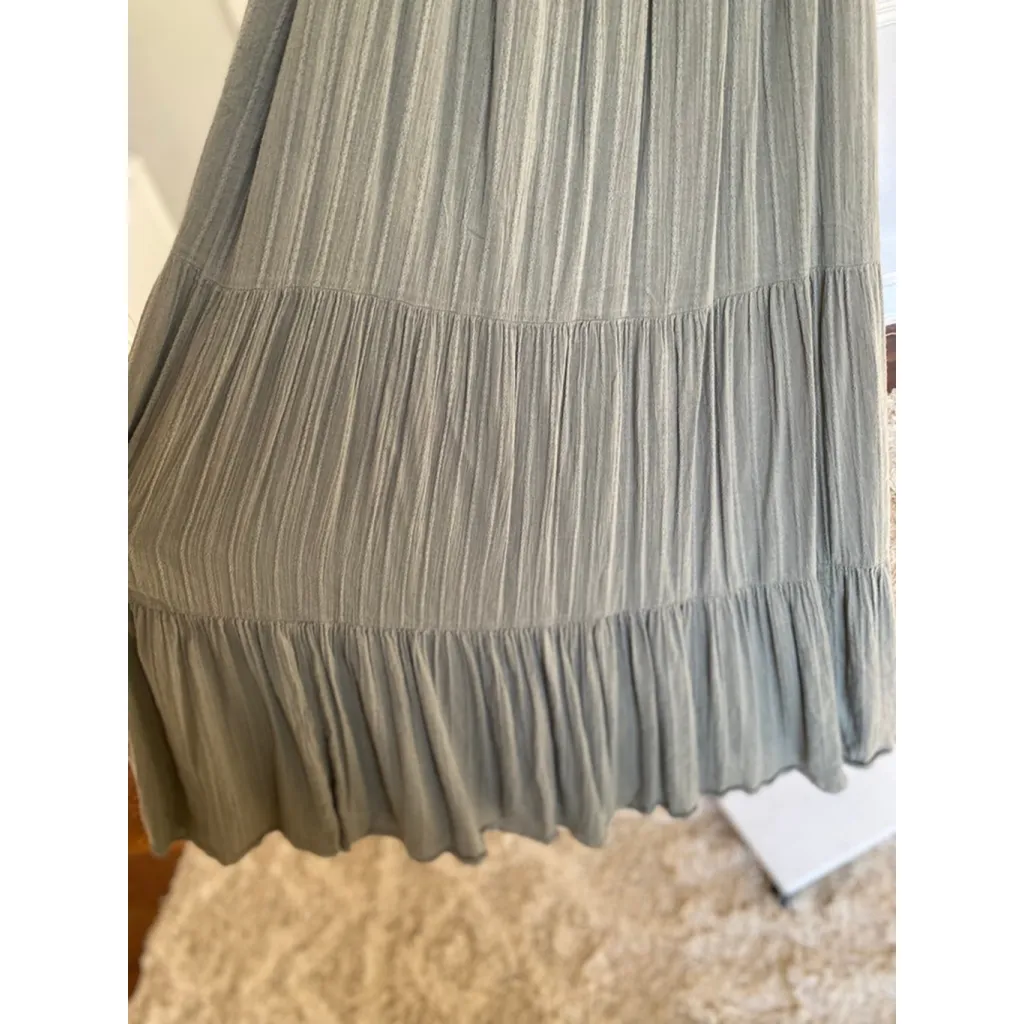 American Eagle Sage Maxi Dress Cottagecore Romantic Tiered Parisian Quiet Luxury - Image 6