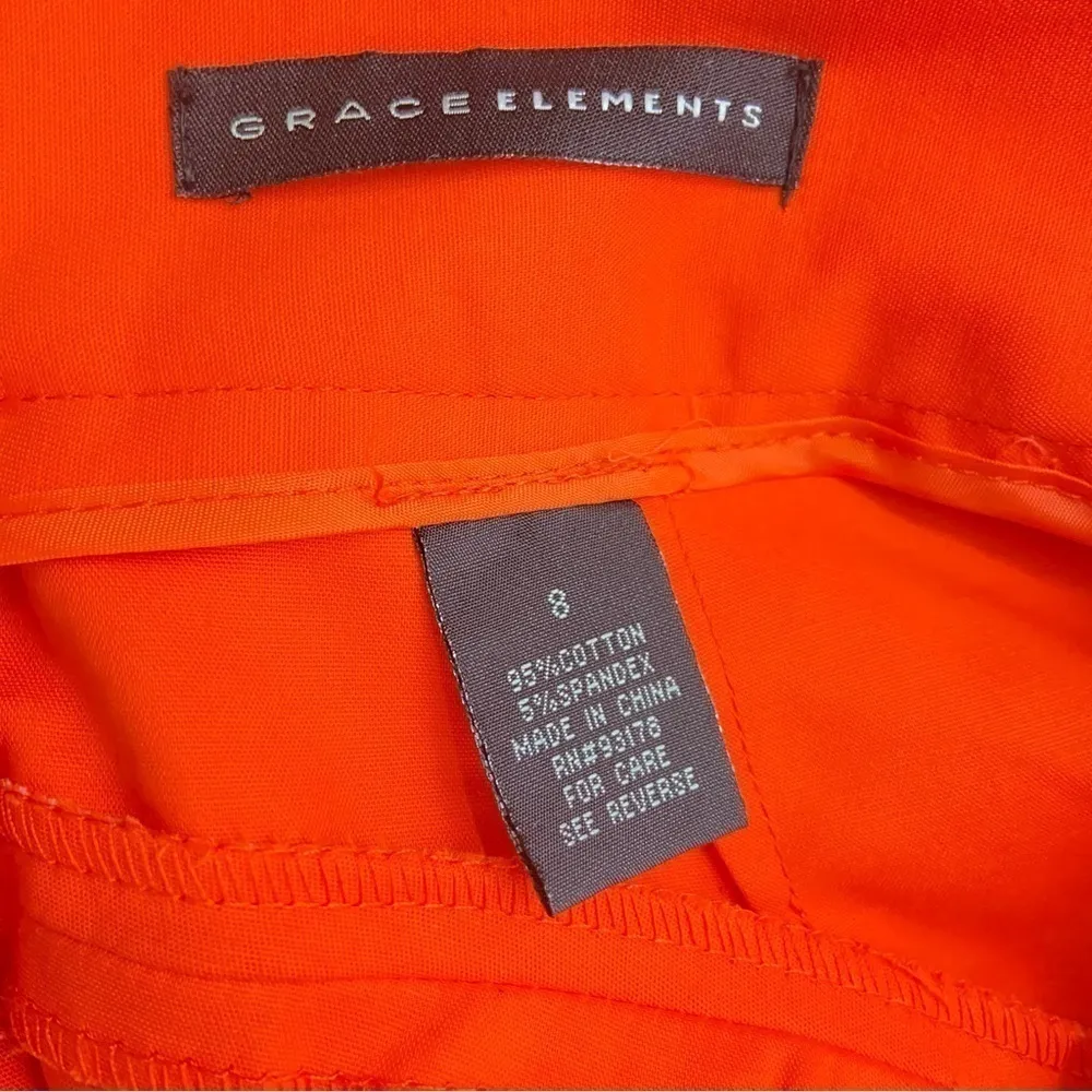 Grace Elements Orange Straight Pencil Skirt Women’s Size 8 - Image 10