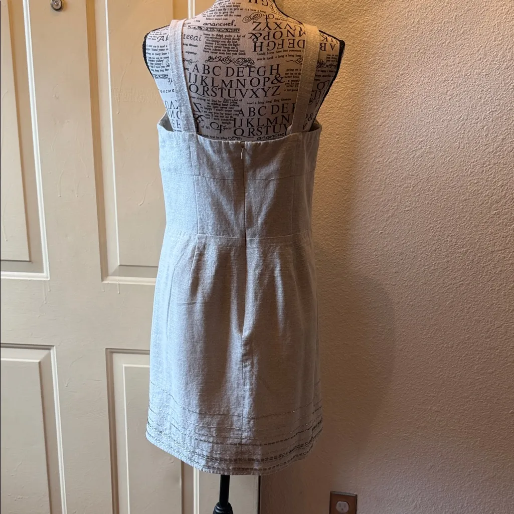 LOFT ANN TAYLOR  Metallic CreamMini Dress - Image 9