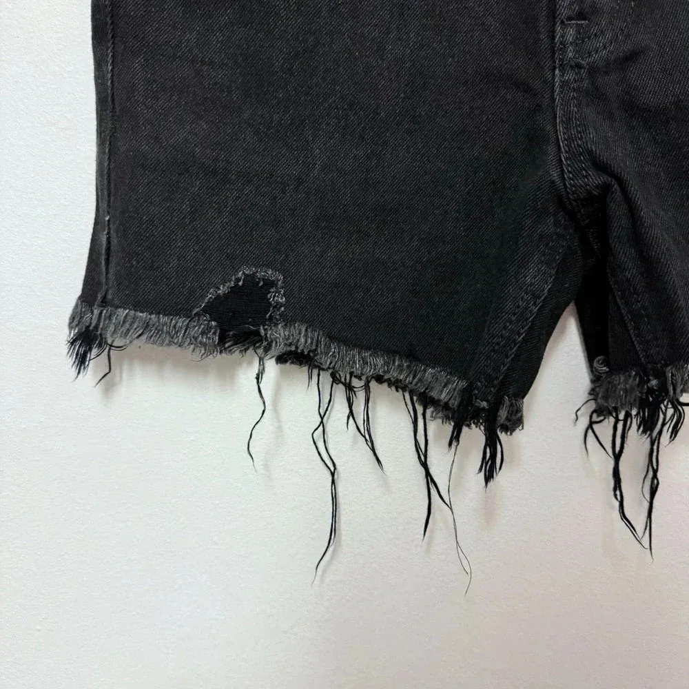 NWOT Free People We the Free Makai Cut-off Shorts - Black Denim Distressed - Image 7