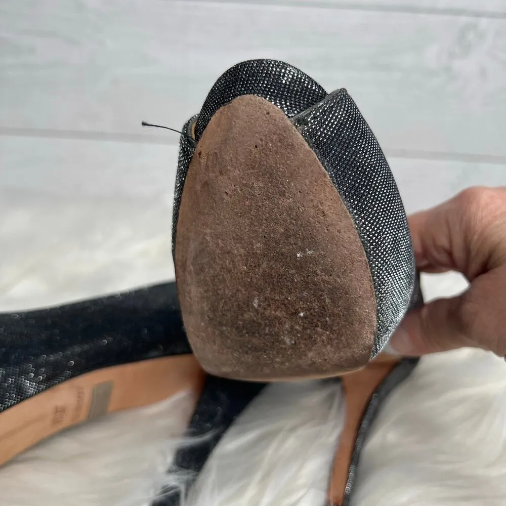 Badgley Mischka Monili gray glitter peep toe pumps Size 7.5 - Image 11