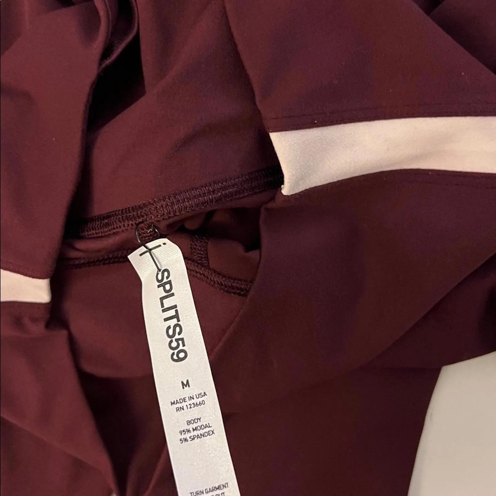 SPLITS59 Clare High Waist Rigor 7/8 Leggings in Dark Cherry / Creme XS $128 - Image 8