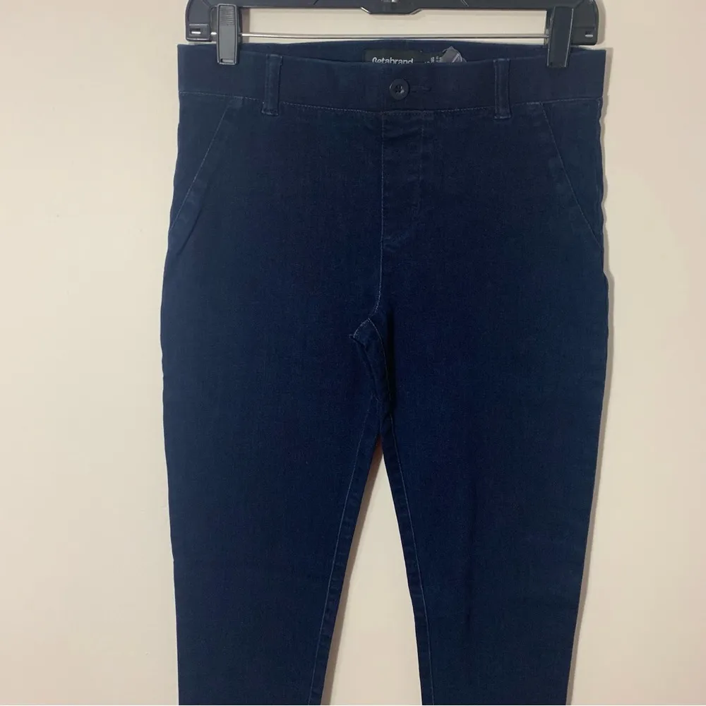 EUC  Yoga Blue Denim Pull On Skinny Jeans Size S Long - Image 4
