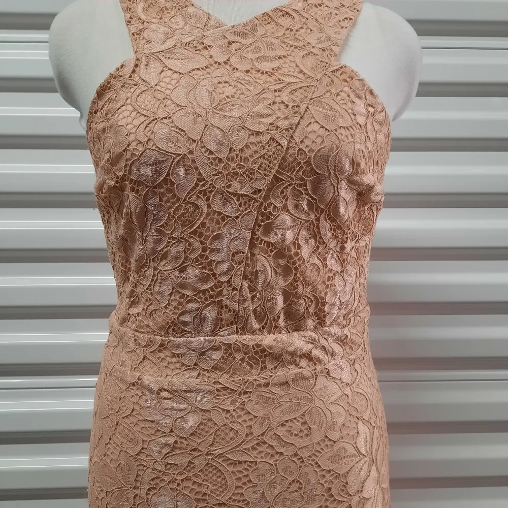 Sam Edelman Dress Womens Size 6 Pink Lace Sleeveless Midi A-line Party Sexy - Image 6