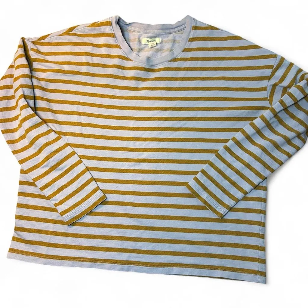 Madewell Two-Piece Lounge Set – Stripe Lavender & Gold Joggers + Crewneck (S) - Image 5