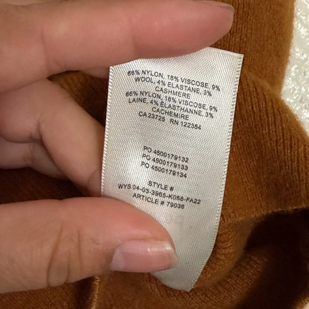 Wilfred Sicily wool / cashmere blend Sweater brown color size Medium - Image 10