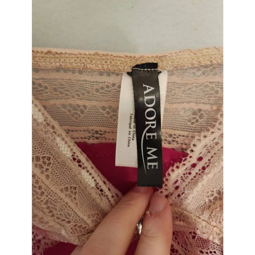 Adore Me Size M Pink  Lace BabyDoll Chemise Slip Nightie - Image 2