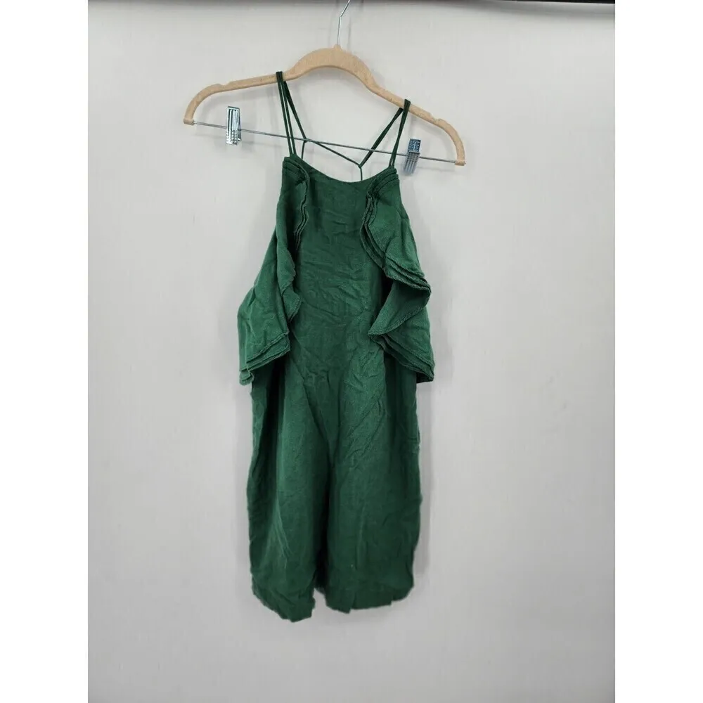 WILLOW Dress Women Medium Green Ojai Ruffle Linen‎ NEW Fairycore Witchy Soultree - Image 3