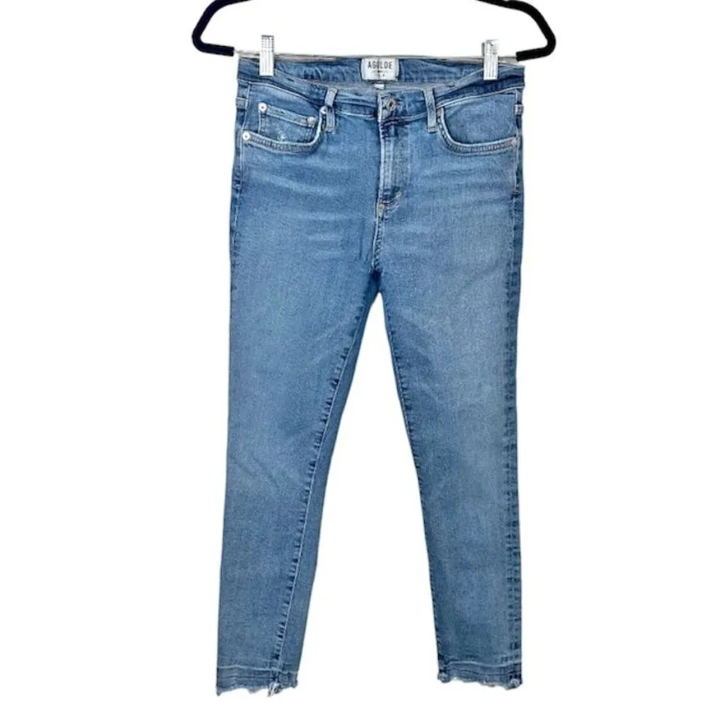 AGOLDE High Rise Skinny Crop Jeans in Hyper - Image 2