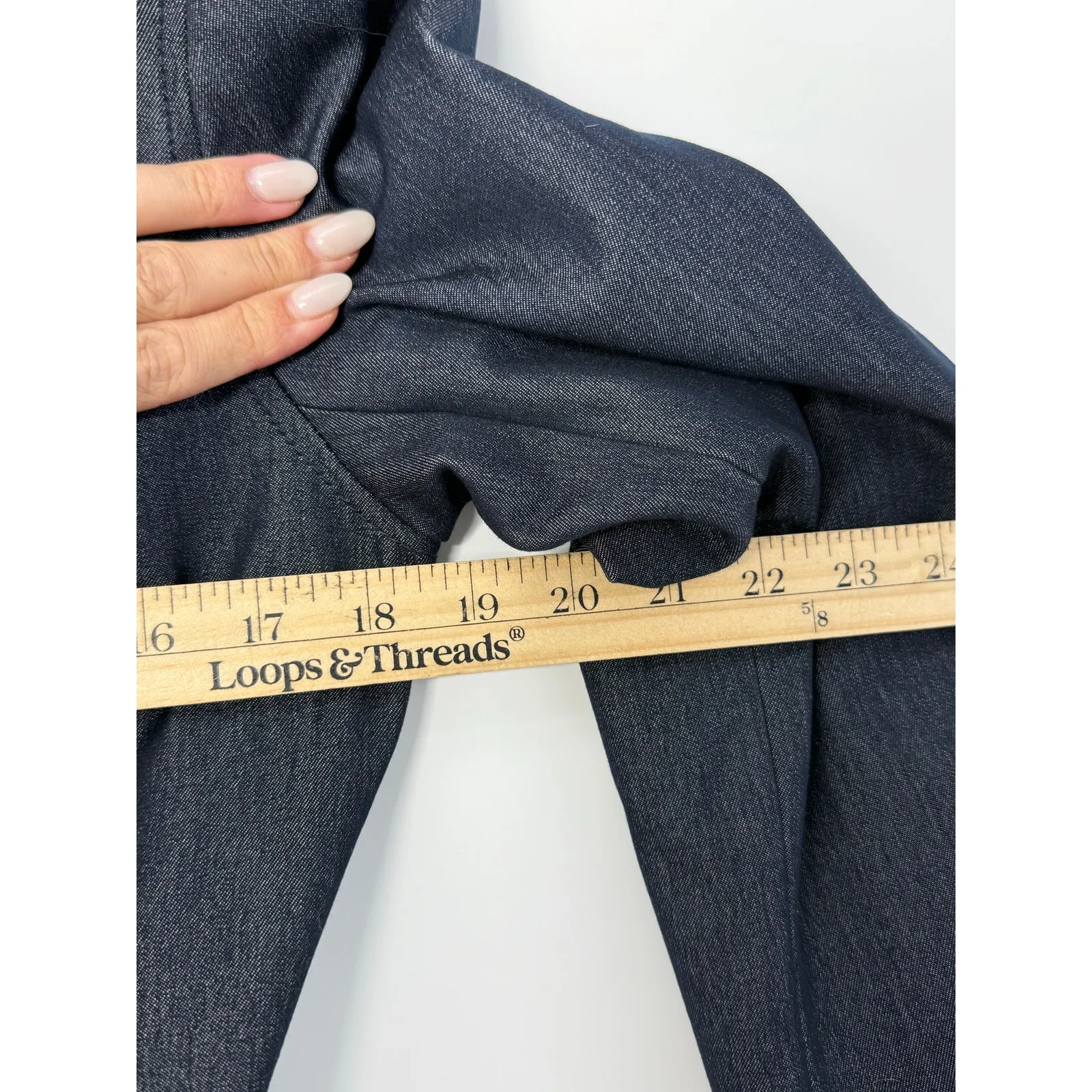 Caché Denim Trench Coat Women’s Small Y2K Glam Parisian Old Money - Image 7