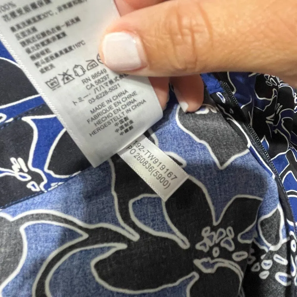 Tommy Bahama Women's Blue Black Tropical Hawaiian Floral Maxi Skirt Set 2/Small - Image 6