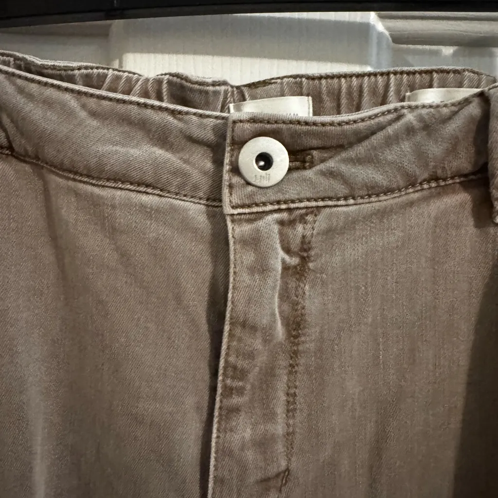 J.Jill Authentic Fit Cropped Jeans Raw Hem Tan Beechnut Plus Size 16 - Image 4