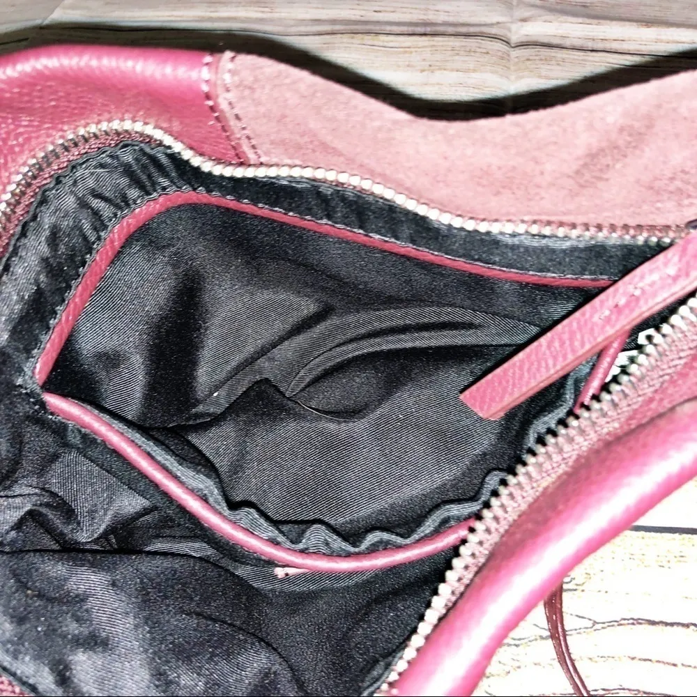 NWT ZARA Gathered Burgundy Crossbody Leather Bag - Image 9