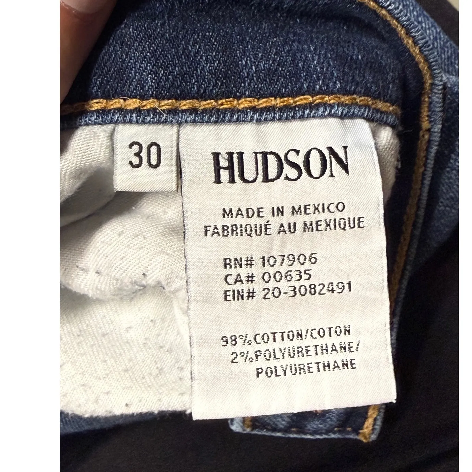 Hudson Skinny Rose Patch Frayed Hem Girly Preppy Barbiecore Boho Size 30 Blue - Image 3