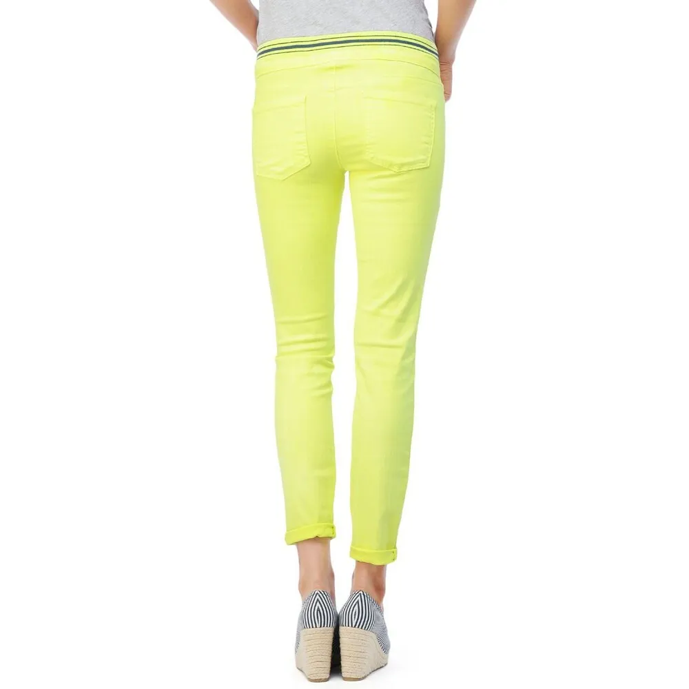 New Womens USA Splendid Beachwood Skinny Jeans Pants S Neon Yellow Highlighter - Image 3